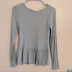 🌸3/$25🌸 Sparkly Pale Blue Peplum Top